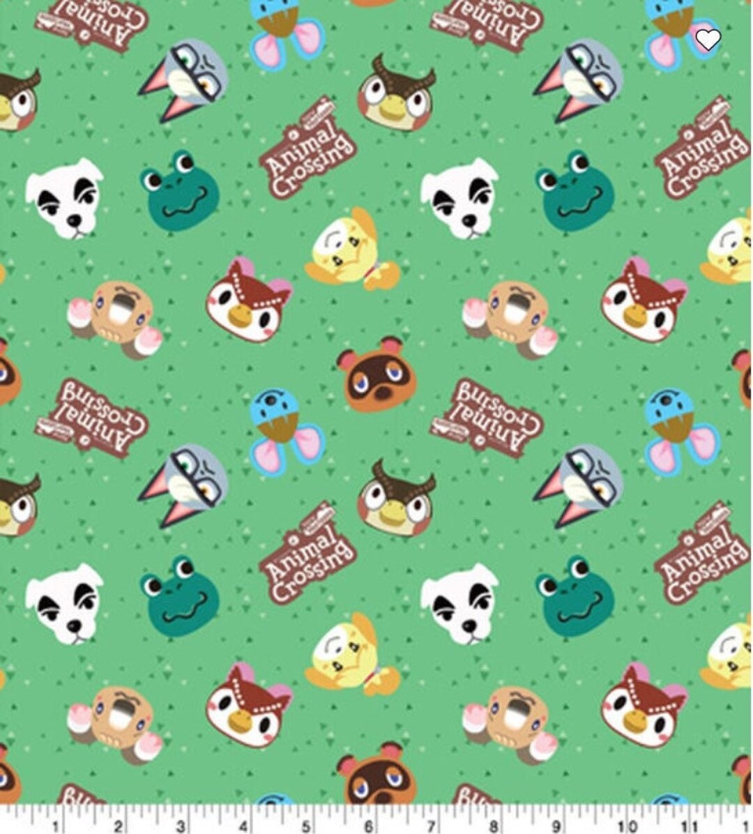 Animal Crossing Pals Head Toss 100 Cotton Fabric by the Yard Nintendo Etsy