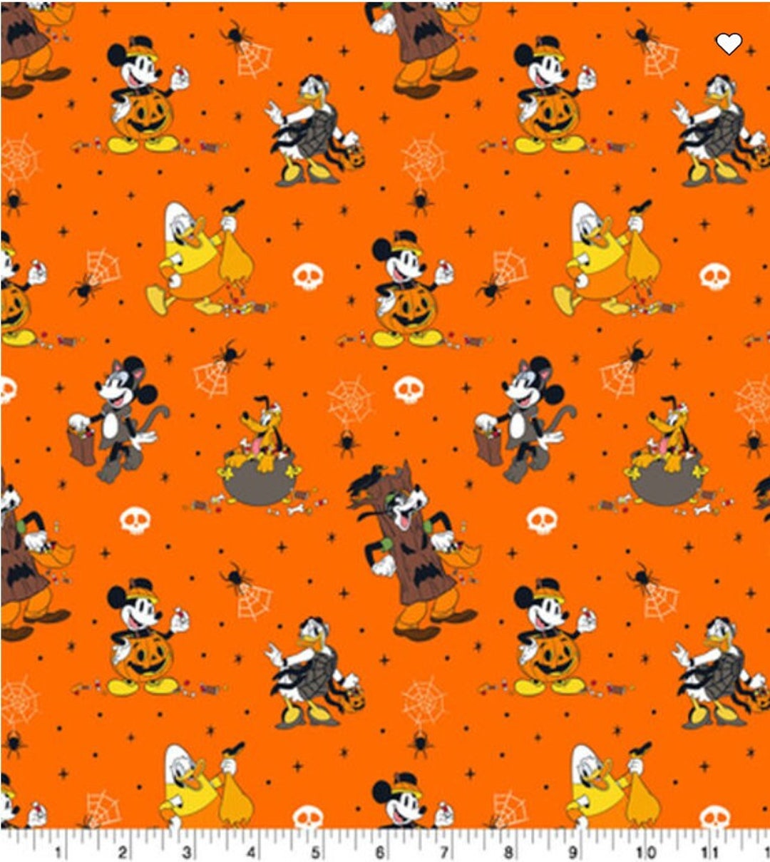Mickey & Friends Pack Halloween 100% Cotton Fabric Sold by the - Etsy
