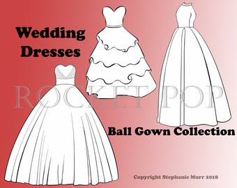 JPEG Wedding Dresses Ball Gown Clip Art