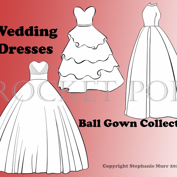 JPEG Wedding Dresses Ball Gown Clip Art
