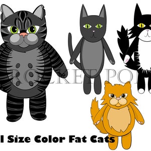Fat Cats Clip Art Set JPEG