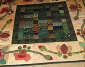 WOODLAND FLOWERS TABLE Square Patchwork and Applique Country Cottage Home Décor Gift Item