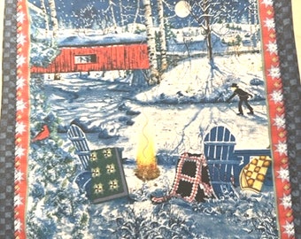 WINTER SCENES, Mini Quilts, Peg Hangers, Slow Stitch Bases, Hostess Gift, Birthday Present,