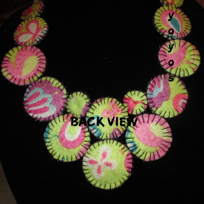 MULTICOLOR Gift for Women FELT Pennies Country Accent Ladies Accessory Southwestern Hostess Gift Handmade NECKLACE Vintage Style