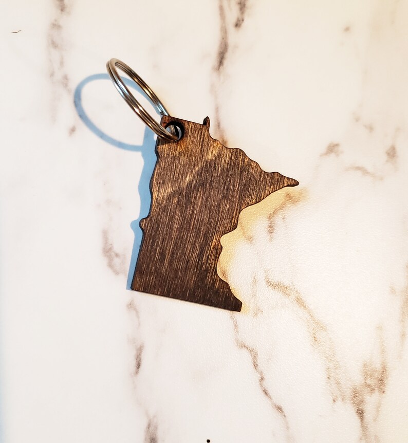 Minnesota Keychain, Wood Key Chain, Key Chain Accessories, Minnesota - Etsy