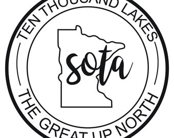 Ten Thousand Lakes SVG, Minnesota JPG, Zustand Clipart, MNCut-Dateien für Silhouette, Glowforge-Datei, Dateien für Cricut, Vektor, SVG, Png, Design