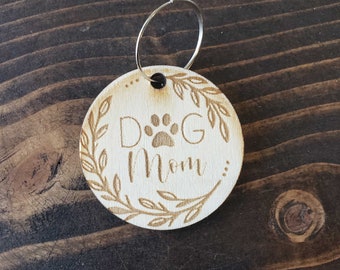 Dog Mom Key Chain, Wood Key Chain, Key Chain Accessories, Dogs, Puppies, puppy