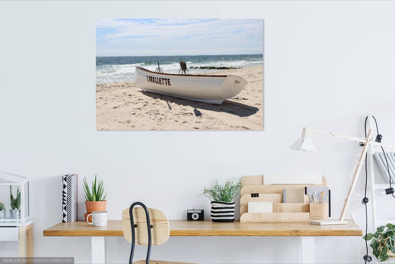 Lavallette Lifeguard Boat, Beach Picture, Home Decor, Beach Picture image 6