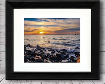 Lavallette Sunset on the Rocks with a splash of Bay Breeze by Richard Pasquarella