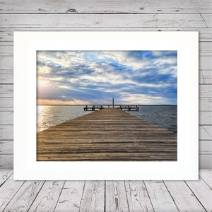 The Sun VS. The Pier by Richard Pasquarella Matted Print