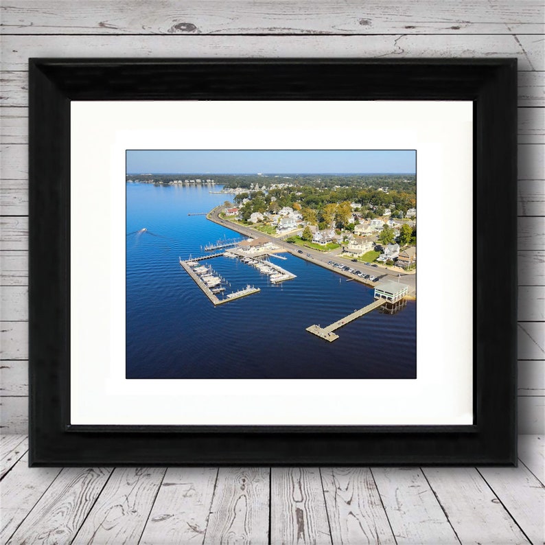 Island Heights Gazebo & Yacht Club I by Richard Pasquarella Black Framed Picture