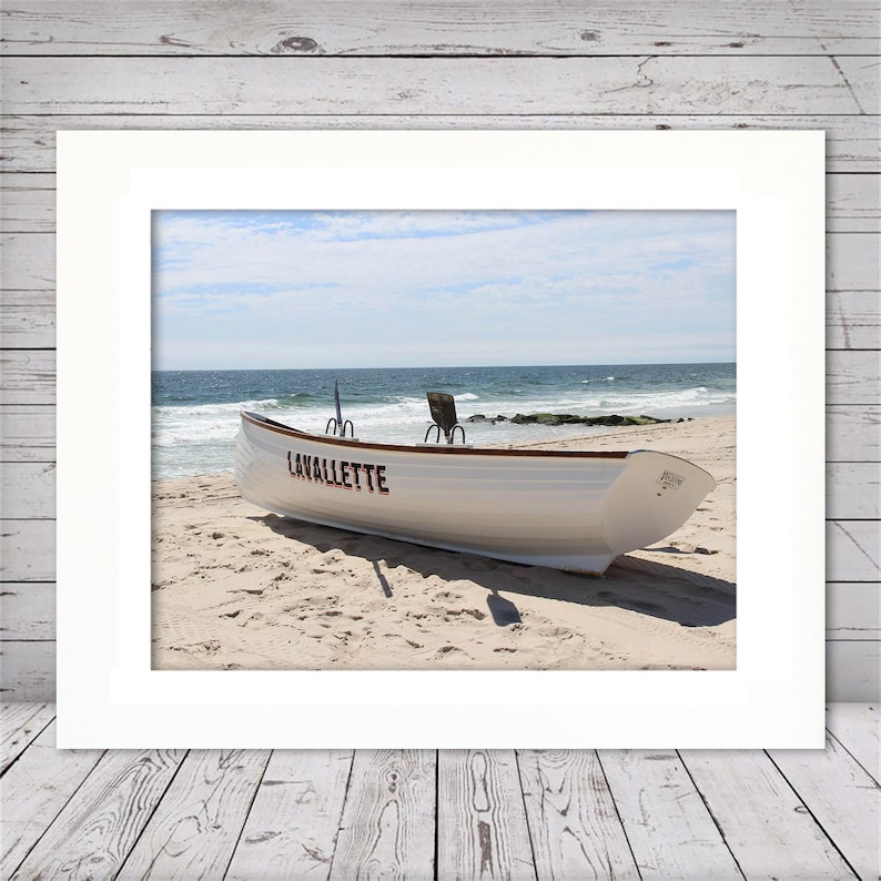 Lavallette Lifeguard Boat, Beach Picture, Home Decor, Beach Picture image 3