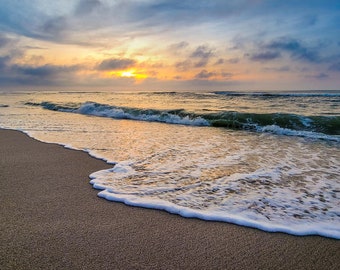 Kerr Ave Foamy Waves with Painted Sky by Richard Pasquarella