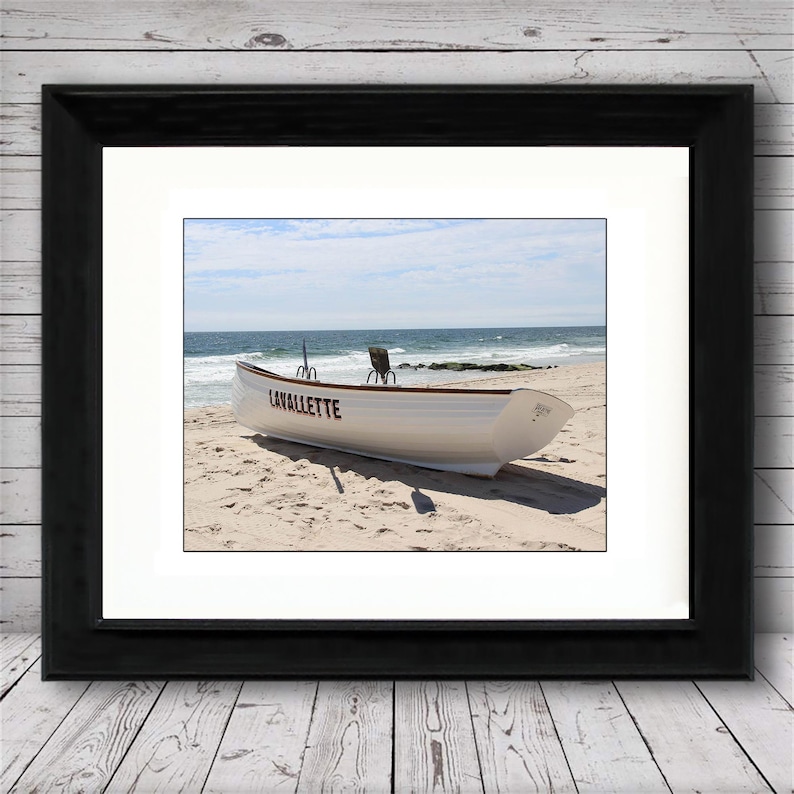 Lavallette Lifeguard Boat, Beach Picture, Home Decor, Beach Picture image 1