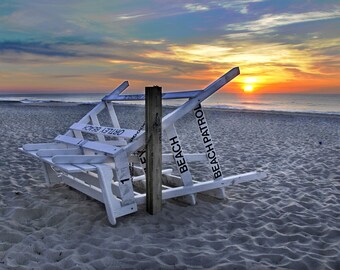 Ortley Beach Patrol Lifeguard Stand II Sunrise by Richard Pasquarella