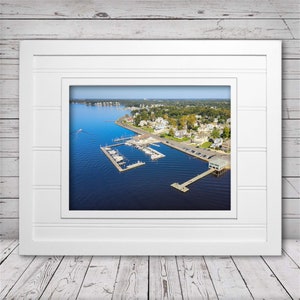 Island Heights Gazebo & Yacht Club I by Richard Pasquarella White Framed Picture