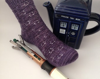 Rescue Me, Chin Boy, and Show Me the Stars Socks (Doctor Who Inspired) - PDF Knitting Pattern