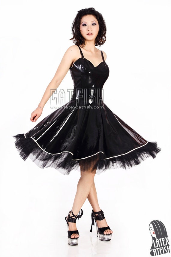 latex evening gown