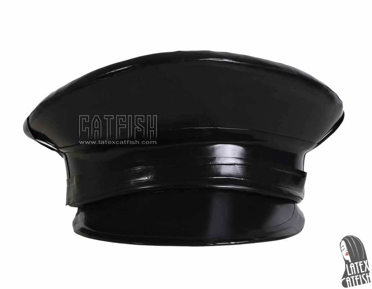 Black Rubber Latex Cap Single Color Cap Etsy