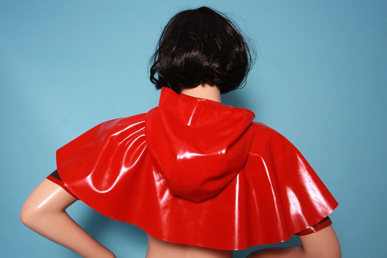Red Riding Cap Latex Hoodie Umhang Etsy
