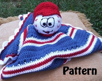 Crochet Baseball Cuddle Blanket, Lovie, Snuggie Instant Download PDF Pattern