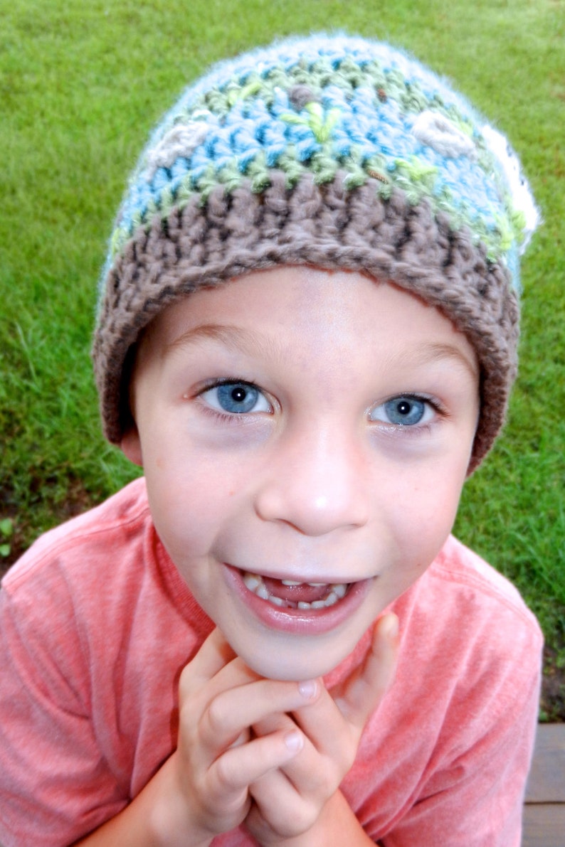 Gone Fishin Boy's Beanie Hat Instant Download PDF File Pattern image 5