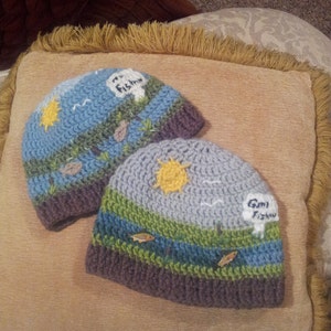 Gone Fishin Boy's Beanie Hat Instant Download PDF File Pattern image 4