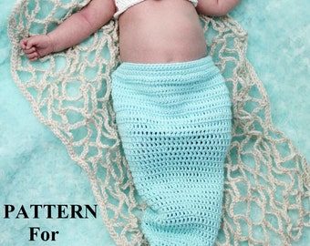 Crochet PATTERN Fishing Net for Baby Mermaid Suit Photo Prop Instant Download PDF File Pattern