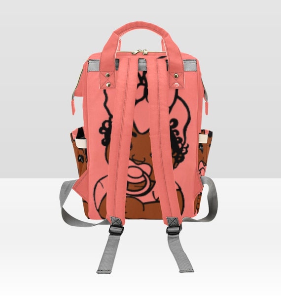 CORAL African American Baby Girl Backpack Personalized Diaper Bag Print Baby Shower Gift Mommy Daddy Melanin Etsy