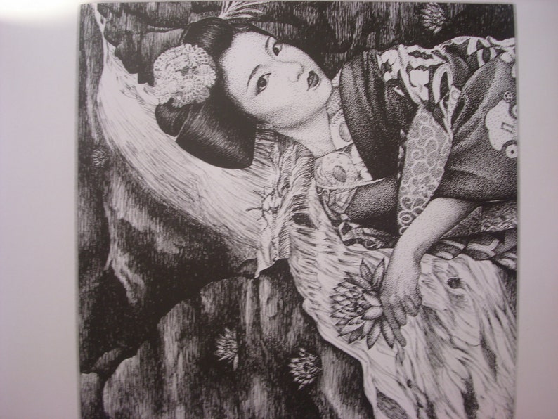 Beautiful Ink Pen Drawing of a Japanese Maiko Geisha Etsy