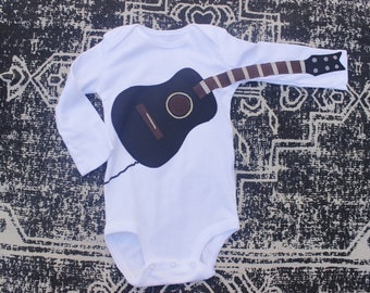 Black Acoustic Guitar Bodysuit With Amp