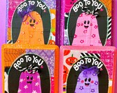 Groovy Ghosts Mixed Media Wooden Sign