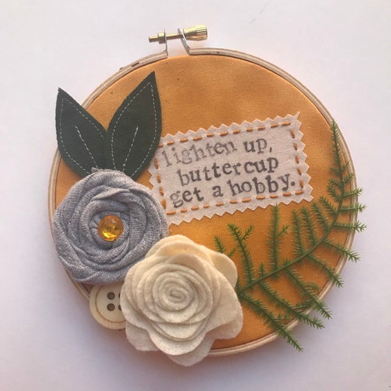 Embroidery Hoop Hippo Campus Buttercup Lyrics Etsy
