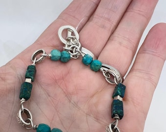 ラリマー星型チャーム ブレスレット ラリマービーズブレスレット - スターリングシルバーチャーム、トグル