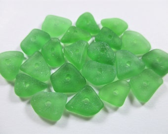 ECHT ZEEGLAS 9mm Kralen 20 Kelly Green Center Geboord Real Surf Tumbled Natural Organic Greek Beach Found Seaglass Sieraden Kwaliteit C 588