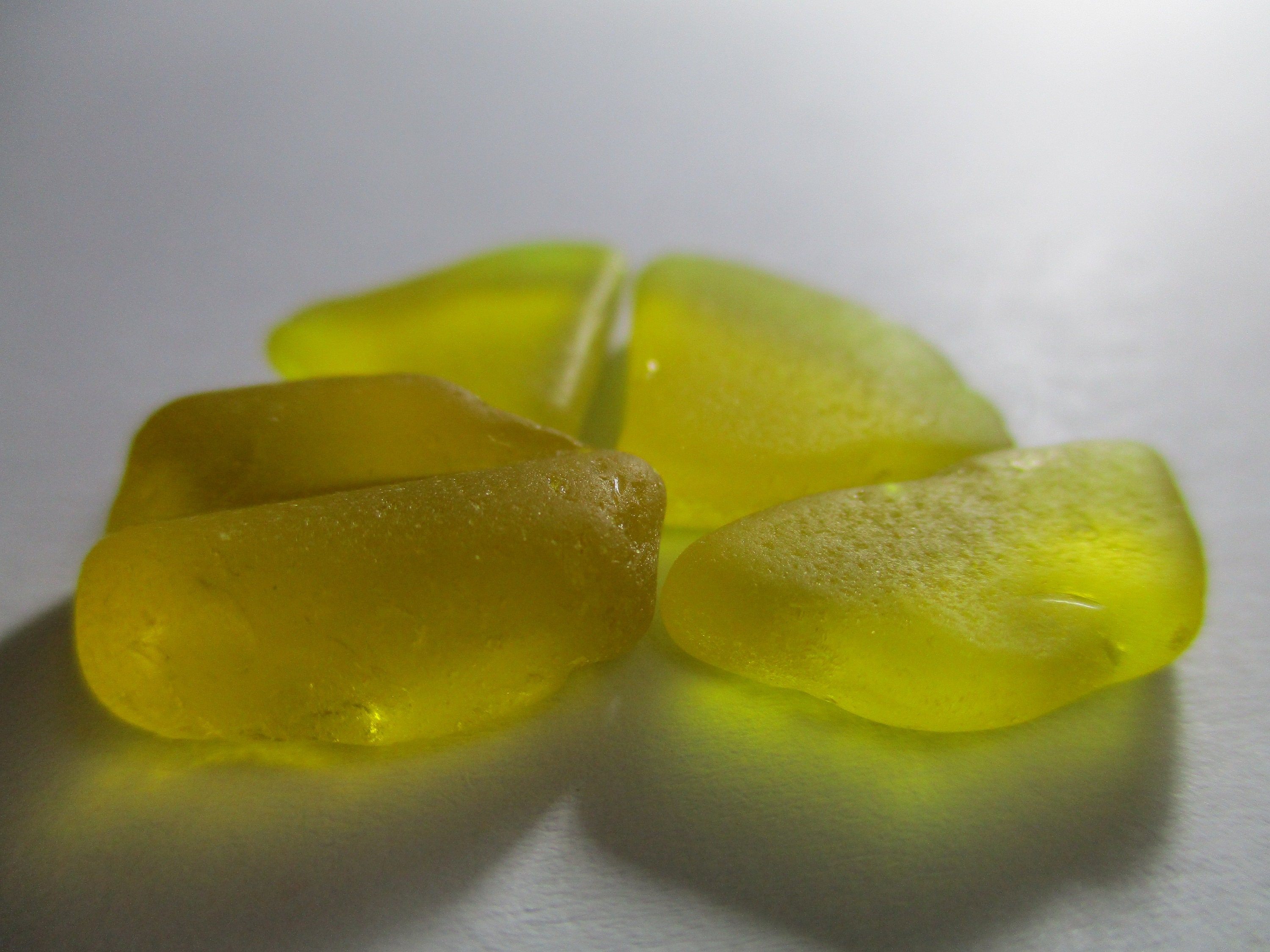 GENUINE SEA GLASS 4 Rare Yellow Real Surf Tumbled Natural Etsy