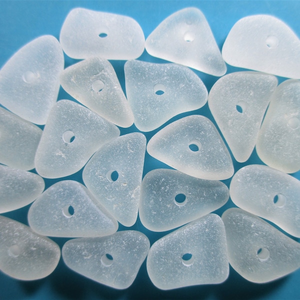 Aazon.co: 10 Pieces 2 Big Holes Green Frosted Center Drilled Sea