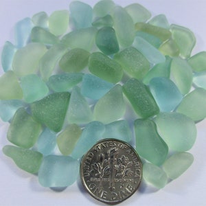 GENUINE SEA GLASS 50 Small Pale Blue Green Seafoam Real Surf Tumbled Beach Natural Unaltered Seaglass Jewelry Quality Undrilled Beads U 1218
