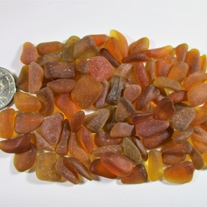 GENUINE SEA GLASS Gems 85 Flawless Small Tiny Brown Amber Real Surf Tumbled Unaltered Beach Seaglass Undrilled Jewelry Quality Beads U 1634
