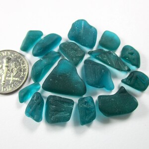 GENUINE SEA GLASS 16 Rare Turquoise Real Surf Tumbled Unaltered Undrilled Natural Organic Greek Beach Seaglass Art Craft Jewelry Bead U 1938