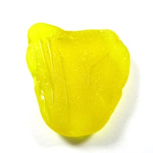 GENUINE SEA GLASS Rare Big Bright Yellow Real Surf Tumbled Unaltered Undrilled Natural Greek Beach Seaglass Art Jewelry Pendant Bead  U 1922