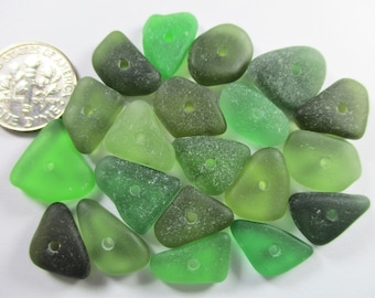 ECHTE ZEEGLAS 14 mm 15 mm Kralen 20 Green Shades Center Geboord Echte Surf Tuimelde Natuurlijke Griekse Beach Seaglass Sieraden Kwaliteit Kraal C 507