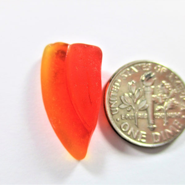 Orange Genuine Sea Glass Etsy