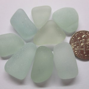 GENUINE SEA GLAS 15mm - 20mm Seafoam blass blau 9 echte Surf getrommelt Strand gefunden natürliche Seaglass Schmuck Qualität Undrilled Perlen U 688