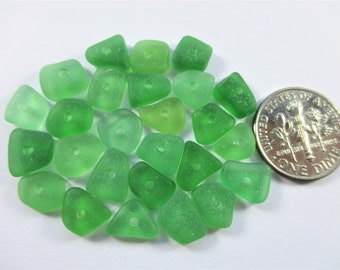 ECHT ZEEGLAS 8mm Kralen 25 Kelly Green Center Geboord Real Surf Tumbled Natural Greek Beach Found Seaglass Sieraden Kwaliteit Kraal C 576