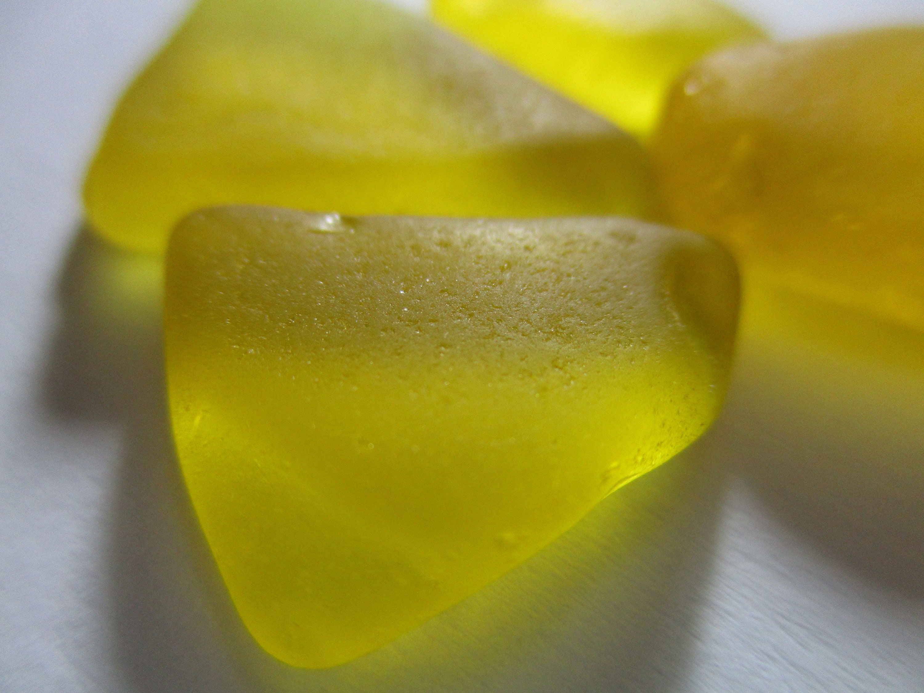 GENUINE SEA GLASS 4 Rare Yellow Real Surf Tumbled Natural Etsy