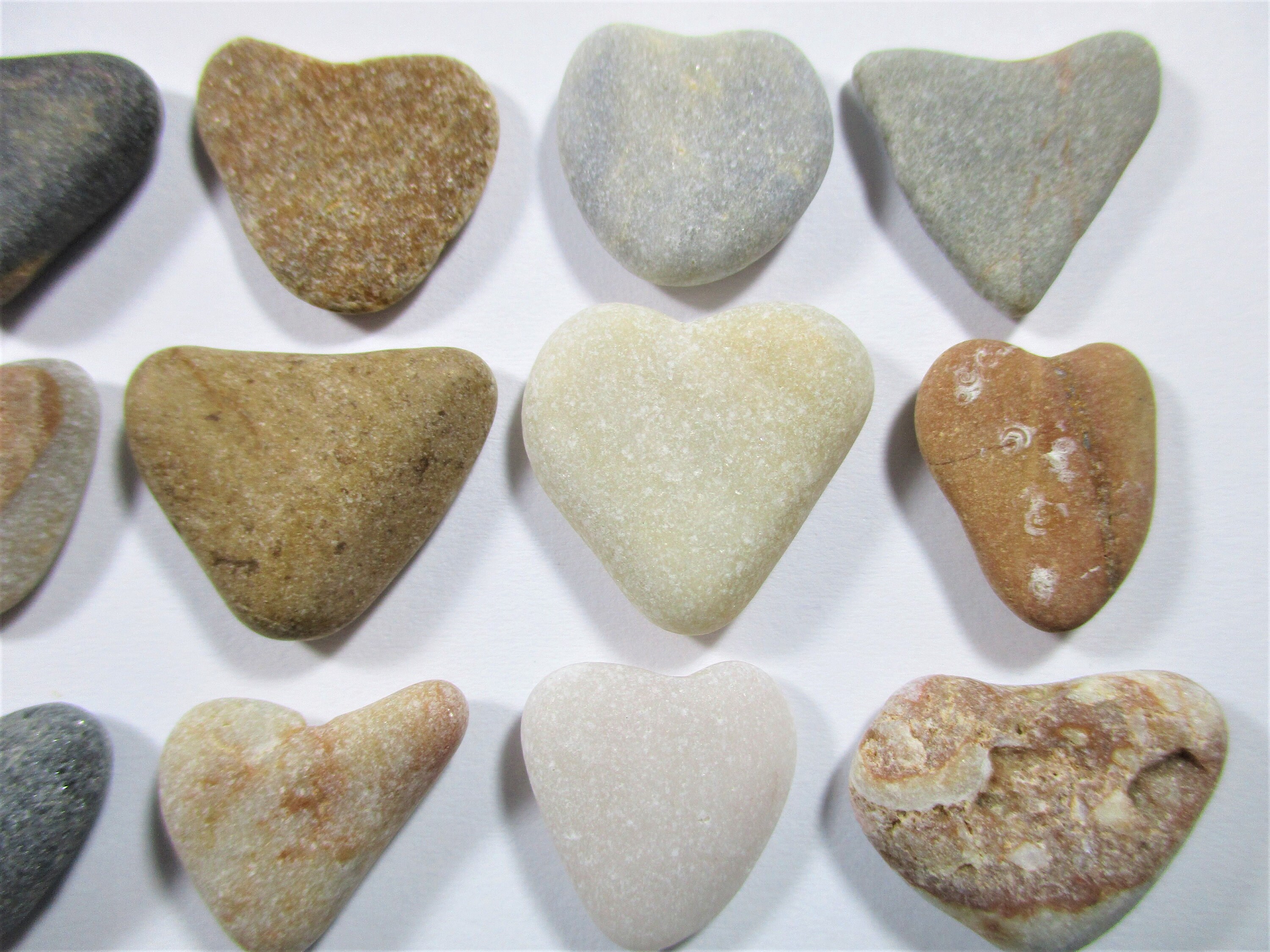 Surf Etsy - 2570 Natural Real Beige STONE Jewelry Unaltered 12 Grey Rock Art Beads Black Tumbled BEACH Sea Peb Cream Undrilled White Brown HEARTS