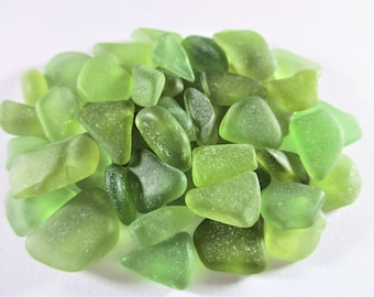 GENUINE SEA GLASS 47 Moss Green Real Surf Tumbled Natural Unaltered Greek Beach Found Seaglass Small Flat Undrilled Art Jewelry Beads U 1494