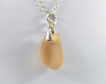 ECHT ZEEGLASS ketting sterlingzilver zeldzame onberispelijke zalm gem echte surf tuimelde natuurlijke Griekse strand zeeglas hanger sieraden N 397j