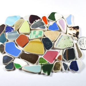 BEACH SEA POTTERY Shards 37 Colors Real Surf Tumbled Natural Unaltered Authentic Seashore Found Ceramic Mosaic Art Craft Jewelry  U 1731